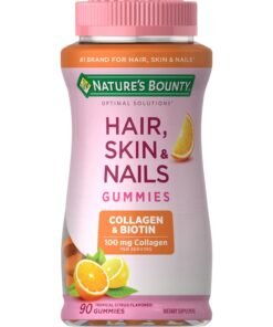 Nature's Bounty Pelo Piel y Uñas con Colágeno y Biotina, Gomitas, Cítricos Tropicales, 90 Uds