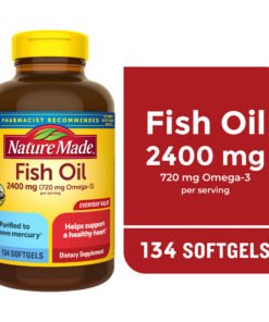 Nature Made Cápsulas Blandas de Aceite de Pescado de 2400 Mg por Porción, Suplementos de Aceite de Pescado con Omega 3, 134 Unidades